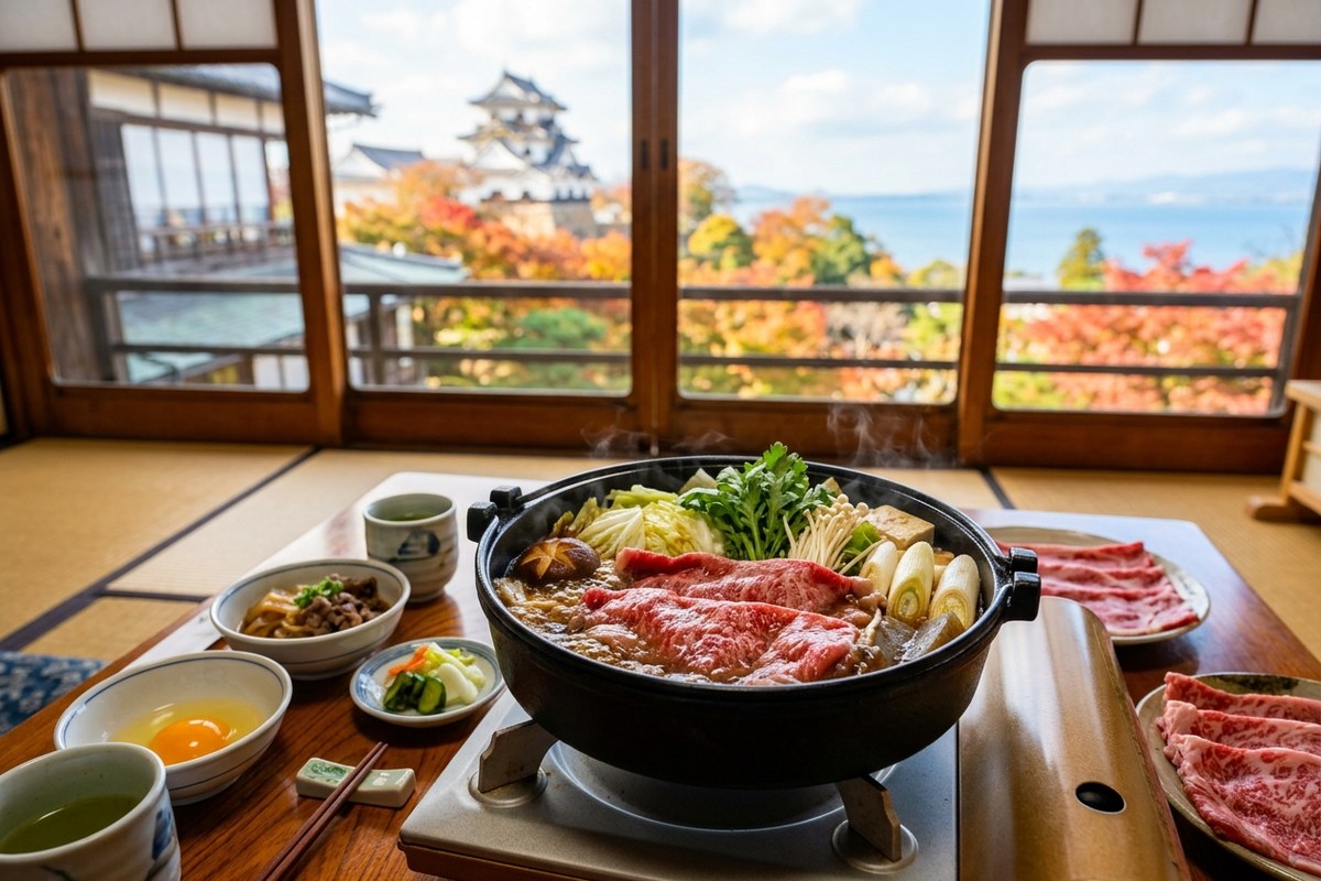 柔らかく旨味が詰まった近江牛のすき焼き（彦根のイメージ）