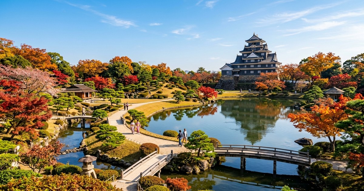 岡山観光の定番ルート|日本三名園の後楽園と烏城をめぐる一日