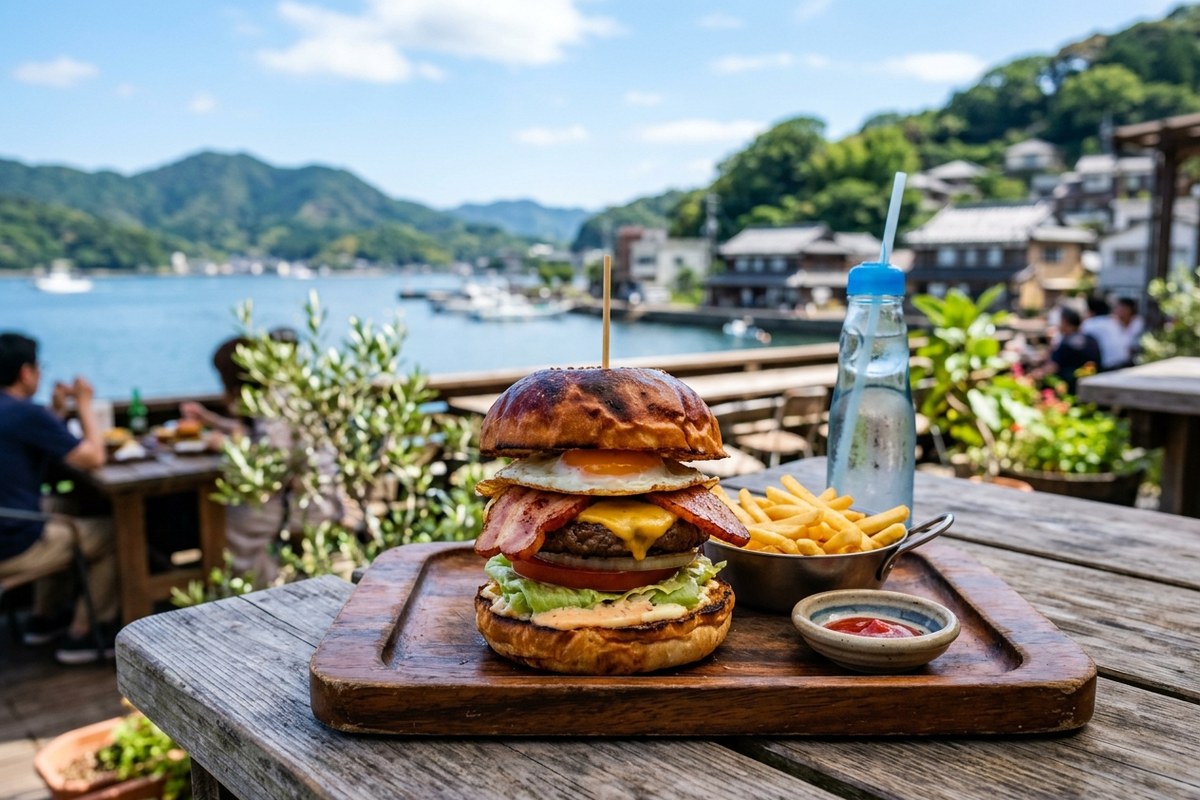 香ばしく焼かれた厚切りバンズとボリューム満点の佐世保バーガー（佐世保のイメージ）