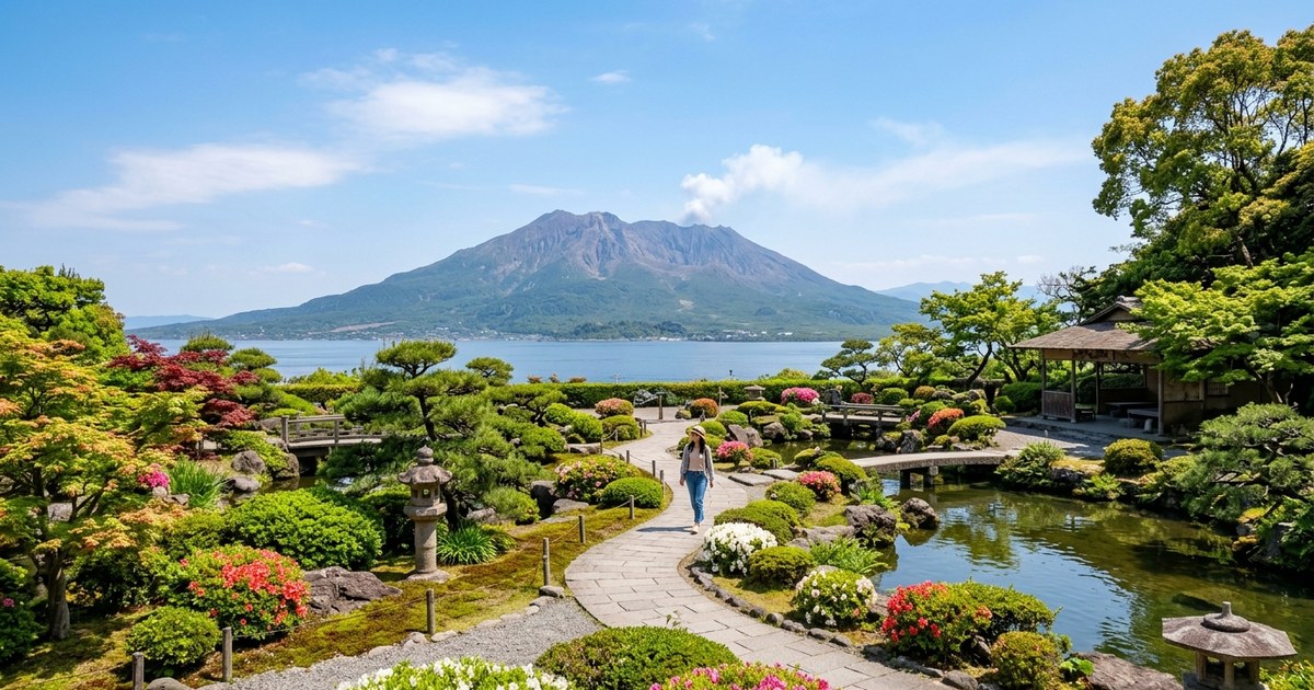 鹿児島観光は桜島が主役|フェリーで渡り仙巌園から島を望む一日